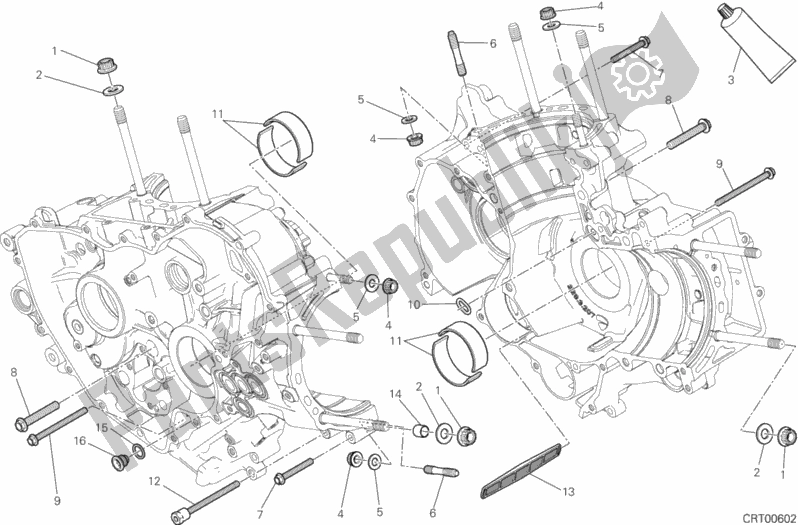 Alle onderdelen voor de 10a - Paar Halve Carters van de Ducati Superbike 1199 Panigale S ABS 2013